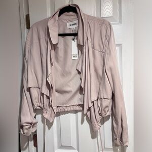 BB Dakota Cropped Drawstring Jacket in Blush Pink size L  with tags never worn!